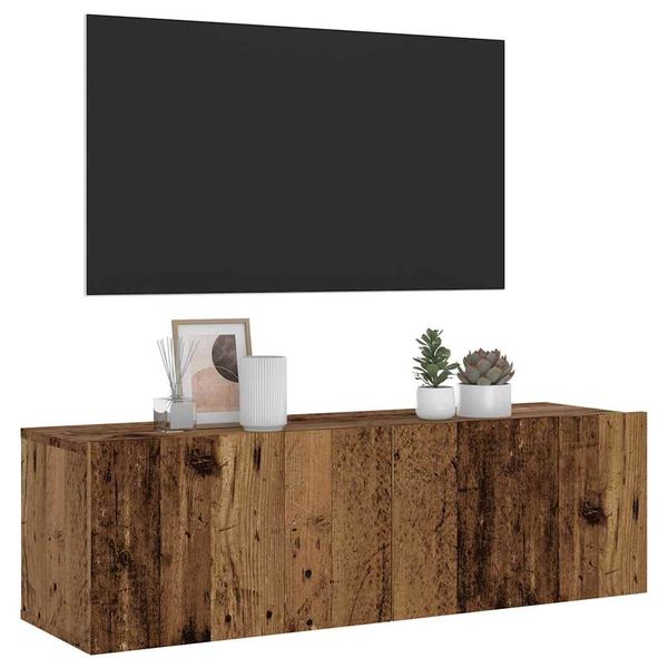 vidaXL Nástenná TV skrinka staré drevo 100x30x30 cm kompozitné drevo