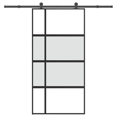 vidaXL Posuvné dvere so sadou kovania 102,5x205 cm tvrdené sklo a hliník