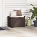 vidaXL Záhradný úložný box s podsedákom hnedý 125 l PP