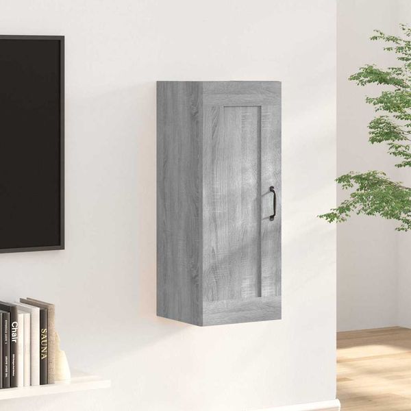 vidaXL Závesná skrinka sivý dub sonoma 35x34x90 cm spracované drevo