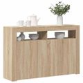 vidaXL Komoda s LED svetlami dub sonoma 115,5x30x75 cm