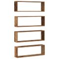 vidaXL Stenné police 4 ks Staré drevo 80 x 15 x 26 cm Kompozitné drevo