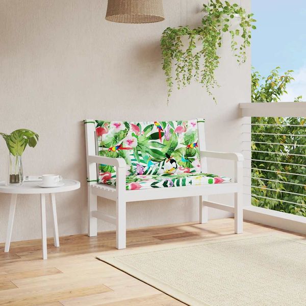vidaXL Podložky na záhradnú lavičku 2 ks farebné 100x50x7 cm látka