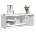 vidaXL TV stolík biely 102x35,5x36,5 cm spracované drevo