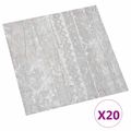 vidaXL Samo-lepiace podlahové dosky Sivá 30,5 x 30,5 cm 20 ks PVC