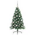 vidaXL Umelý predsvietený vianočný stromček Zelená 120 cm PVC