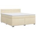 vidaXL Posteľ boxspring s matracom Krémová 140 x 190 cm Látka
