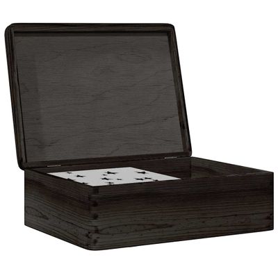 VidaXL Drevená krabička s vekom čierna 40x30x13 cm masívna borovica