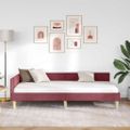 vidaXL Rohový rám postele Víno červené 80 x 200 cm látka