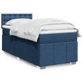 vidaXL Posteľný rám boxsping s matracom modrý 80x200 cm látka