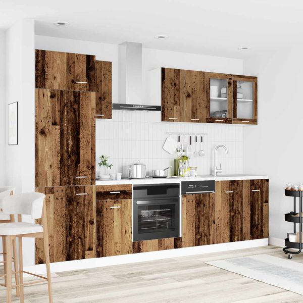 vidaXL Kuchynská jednotka Lyon 8 pcs Staré drevo Kompozitné drevo