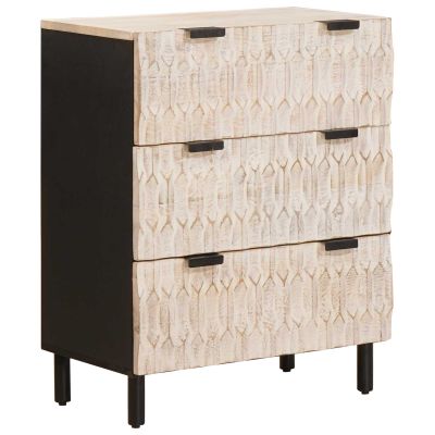 vidaXL Servírovacia skriňa Biele umývanie dokončenie 60 x 33 x 75 cm
