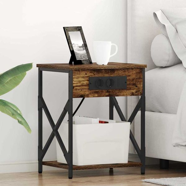 vidaXL Nočný stolík 2 pcs Dymová dub 41 x 31 x 51 cm Kompozitné drevo