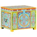 vidaXL Ručne maľovaný úložný box 50x40x40 cm masívne mangovníkové drevo
