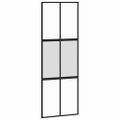 vidaXL Posuvné dvere s kovaním čierne 76x205 cm tvrdené sklo