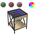 vidaXL Konferenčný stolík s nekonečnými LED dub sonoma 40x40x49 cm