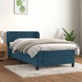 vidaXL Posteľný rám boxsping s matracom tmavomodrý 90x190 cm zamat