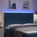 vidaXL LED hlavová doska Tmavomodrá 180 cm Zamat