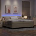 vidaXL LED box s pružinami Svetlo šedá a biela 200 x 200 cm