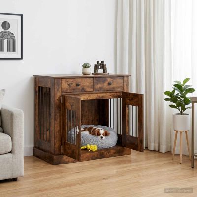 vidaXL Nábytok pre psa Dymový dub 90 x 47,5 x 80 cm Kompozitné drevo