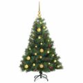 vidaXL Umelý vianočný stromček s 150 LED-i Zelená 120 cm PE a PVC