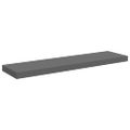 vidaXL Plávajúce nástenné police 2 ks, lesklé sivé 90x23,5x3,8 cm, MDF