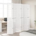 vidaXL Paraván 6 panelov biely masívne drevo paulovnie