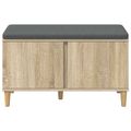 vidaXL Predsieňová lavica s vankúšom Sonoma dub 80 x 38 x 46 cm