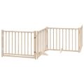 vidaXL Brána pre psa s dverami sklad. 10 panelov 800 cm topoľové drevo