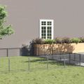 vidaXL Koterec pre psov strieborný 42 m² oceľ