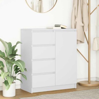 vidaXL Komoda so zásuvkami, biela 71x35x84 cm, kompozitné drevo