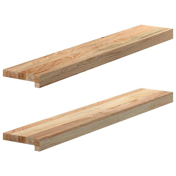 vidaXL Okenné parapety 2 ks Neošetrené 90x15x2 cm Masívne drevo Dub