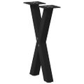 vidaXL Nohy konferenčného stolíka v tvare X, 2 ks, čierne, 28 x (42-43) cm, oceľové