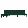 vidaXL Pohovka v tvare L tmavozelená 255x140x70 cm zamat