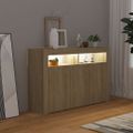 vidaXL Komoda s LED svetlami dub sonoma 115,5x30x75 cm