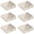 vidaXL Pyramídové krytky na plotové stĺpiky 6 ks 81x81 mm nehrdzavejúca oceľ