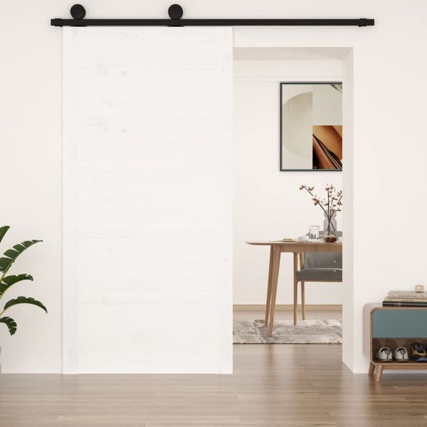 vidaXL Dvere do stodoly biele 100x1,8x204,5 cm masívna borovica