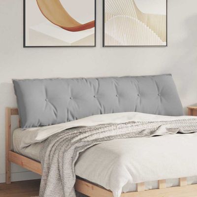 vidaXL Poduška na chrbát Oblá šedá 180 x 19 x 50 cm látka