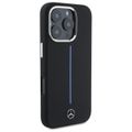 Mercedes puzdro pre iPhone 16 Pro 6,3" MEHMP16L23SUMBK Hardcase Silicone Blue Stripe MagSafe čierne