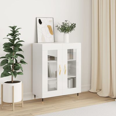 vidaXL Komoda lesklá biela 69,5x34x90 cm spracované drevo