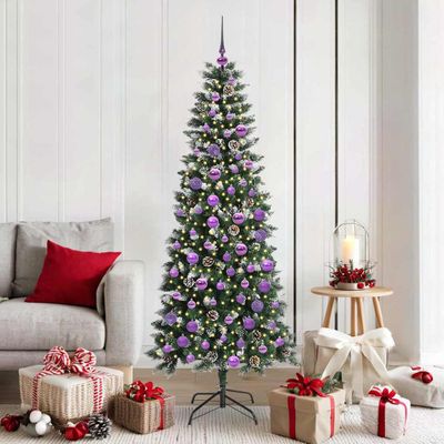 vidaXL Umelý vianočný stromček Zelená 180 cm PVC, plast a oceľ