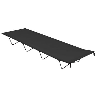 vidaXL Kempingové ležadlo 180x60x19 cm, látka oxford, oceľ, čierne