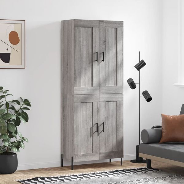 vidaXL Vysoká skrinka sivý dub sonoma 69,5x34x180 cm spracované drevo