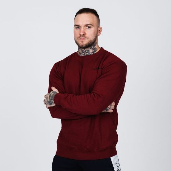 Mikina Basic Jumper Burgundy - GymBeam, veľkosť XL, veľkosť oblečenia XL