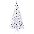 vidaXL Umelý vianočný stromček s 300 LED-i Biela 240 cm PVC a oceľ