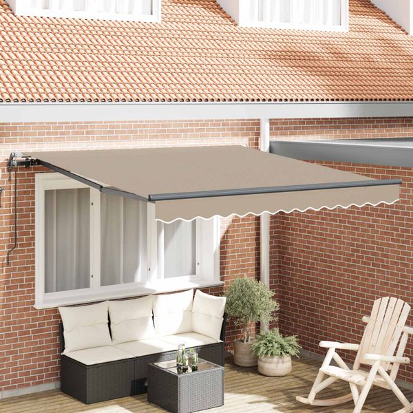 vidaXL Sklopná markíza Béžová 350 x 250 cm Tkanina a hliník