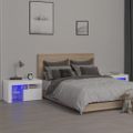vidaXL Nočné skrinky 2 ks s LED svetlami biele 70x36,5x40 cm