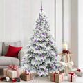 vidaXL Umelý vianočný stromček s 300 LED-i Biela 180 cm PE a PVC
