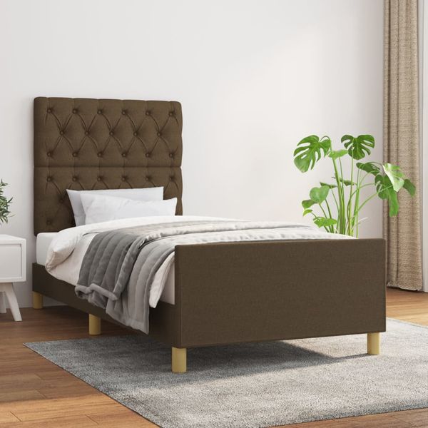 vidaXL Posteľ bez matraca tmavohnedá 80x200 cm látka