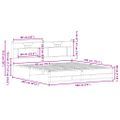 vidaXL Kovový posteľný rám bez matraca dymový dub 180x200 cm